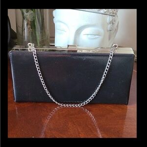 Vintage 60s Black Clutch Purse 